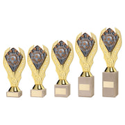 Gold Holder + Player Of The Year Disc & Cream Marble Trophy (1in Cen) by Legacy Outfitters