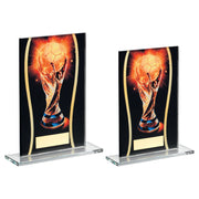 Clear Glass Rectangle With Printed Football With Plate (5mm Thick) by Legacy Outfitters