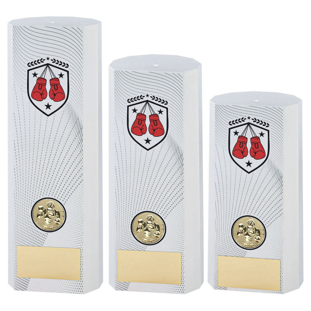 White Plastic Filled Column Boxing (1in Cen) by Legacy Outfitters