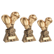 Gold/Brz Boxing Gloves With Belt With Plate (1in Centre) by Legacy Outfitters