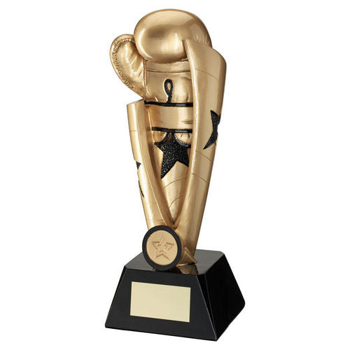 Gold/Black Boxing Star Column With Plate (1in Centre) - 184mm by Legacy Outfitters