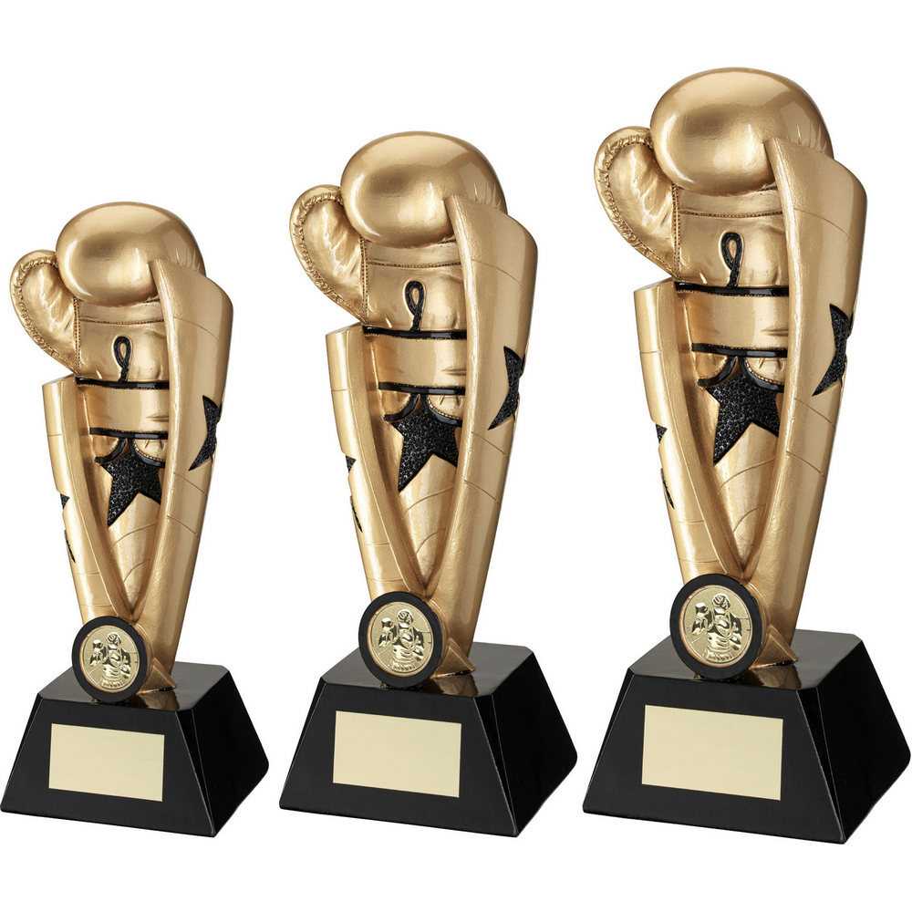 Gold/Black Boxing Star Column With Plate (1in Centre) by Legacy Outfitters