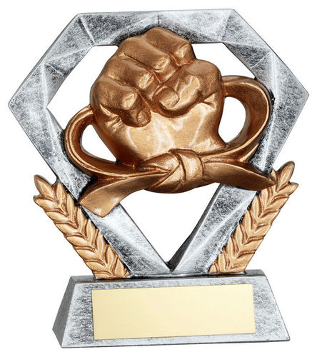 PEW/GOLD MARTIAL ARTS MINI DIAMOND WITH PLATE - 4in