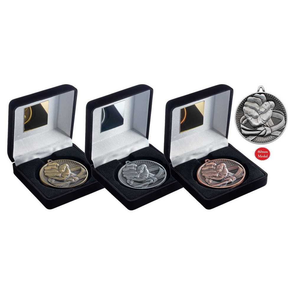 Black Velvet Box And 60mm Medal Martial Arts by Legacy Outfitters