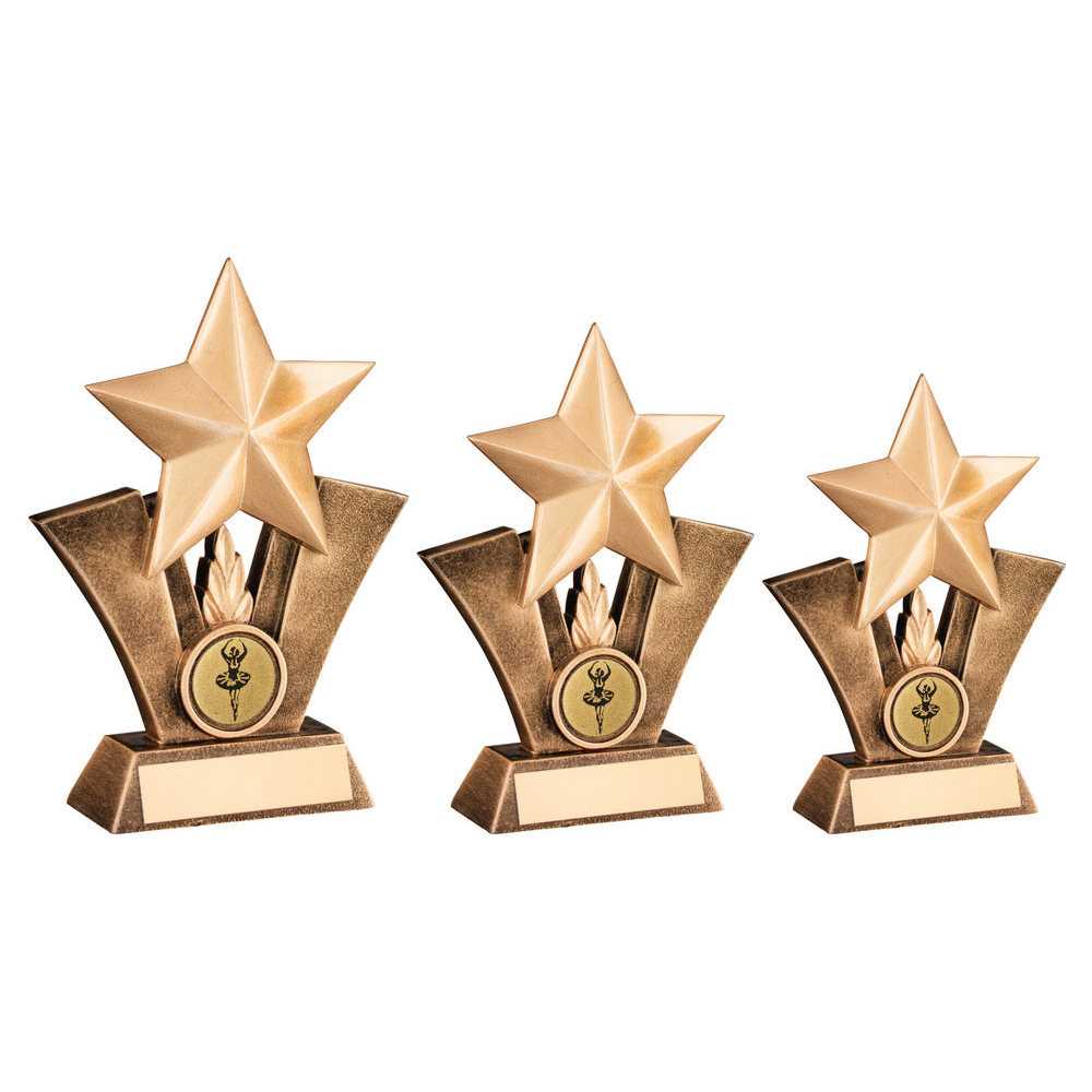 Brz/Gold Generic Star With Ballet Insert With Plate by Legacy Outfitters