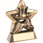 BRZ/GOLD TOP HAT/GLOVES/CANE MINI STAR WITH PLATE - 3.75in