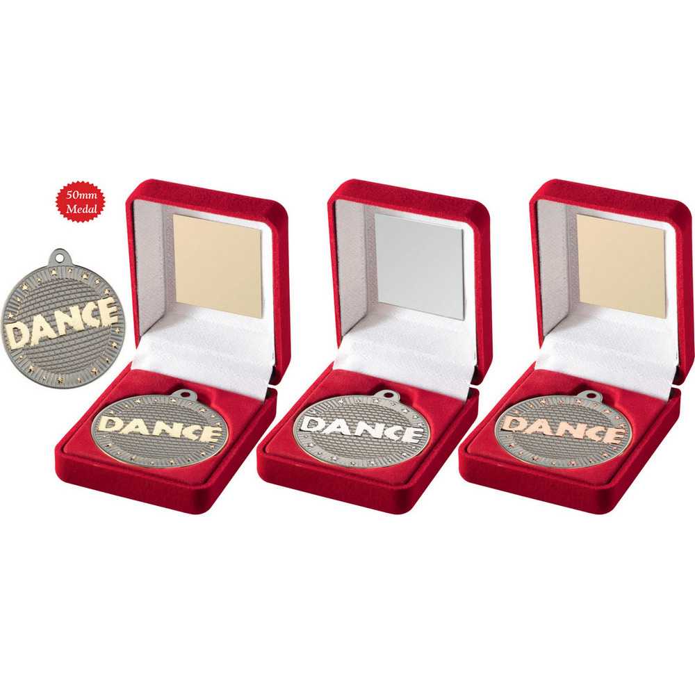Red Velvet Box And 50mm Dance Medal by Legacy Outfitters