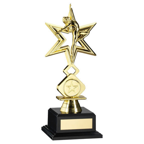 Gold Plastic Dance/Gym Star Figure Assembled On Base (1in Cen) - 203mm by Legacy Outfitters