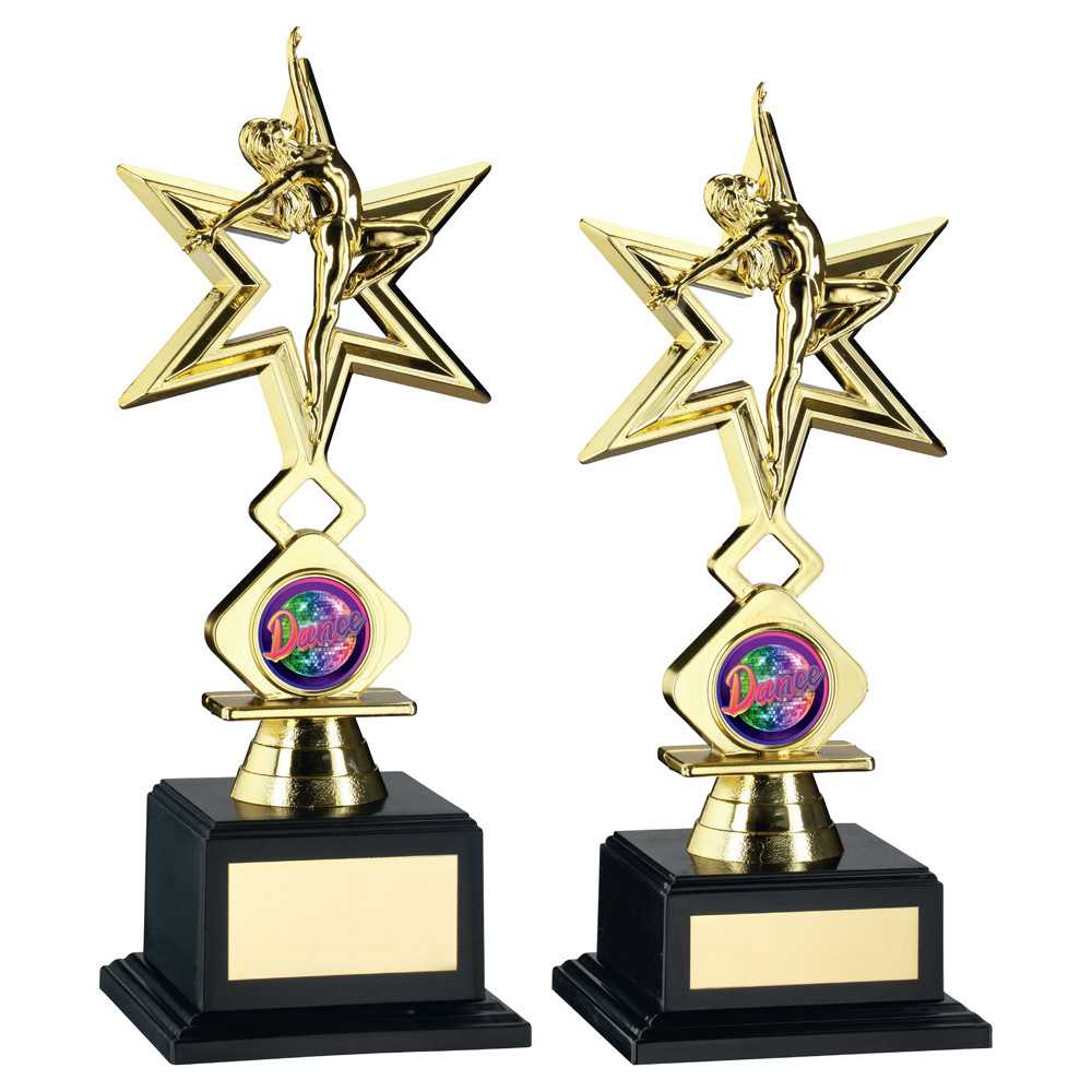 Gold Plastic Dance/Gym Star Figure Assembled On Base (1in Cen) by Legacy Outfitters