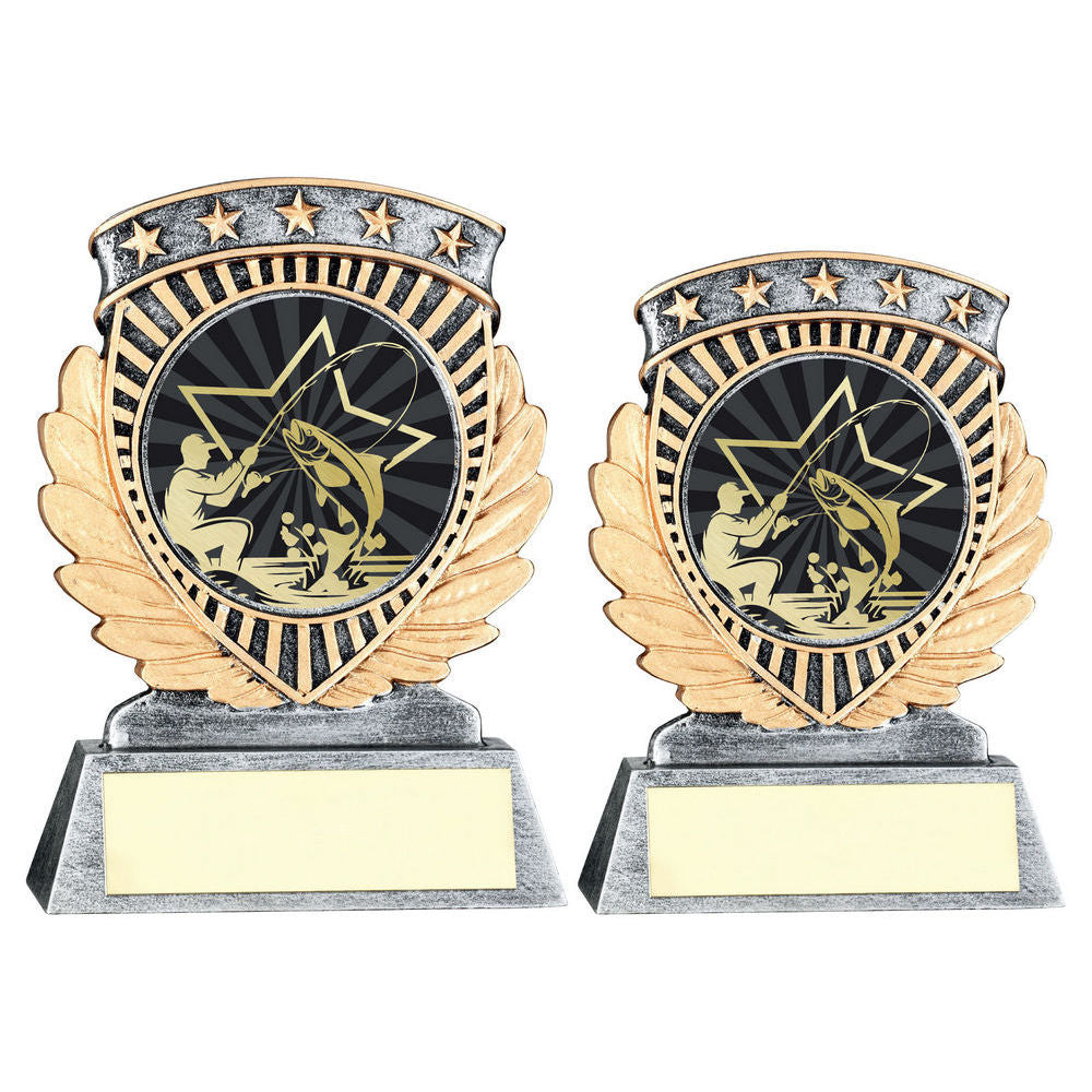 Pew/Gold 5 Star Holder With Vinyl Angling Insert & Plate by Legacy Outfitters