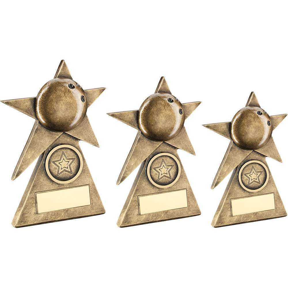 Brz/Gold Ten Pin Star On Pyramid Base With Plate (1in Centre) by Legacy Outfitters