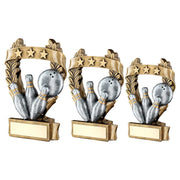 Brz/Pew/Gold Ten Pin 3 Star Wreath Award With Plate by Legacy Outfitters