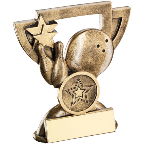 Brz/Gold Ten Pin Mini Cup With Plate (1in Centre) - 95mm by Legacy Outfitters