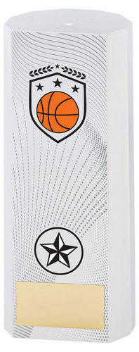 White Plastic Filled Column Basketball (1in Cen) - 152mm by Legacy Outfitters