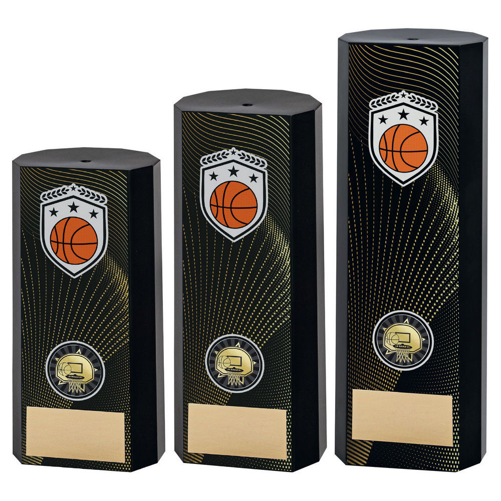 Black Plastic Filled Column Basketball (1in Cen) by Legacy Outfitters