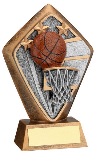 BRZ/GOLD DIAMOND HOLDER WITH BASKETBALL DISC WITH PLATE - 5.25in