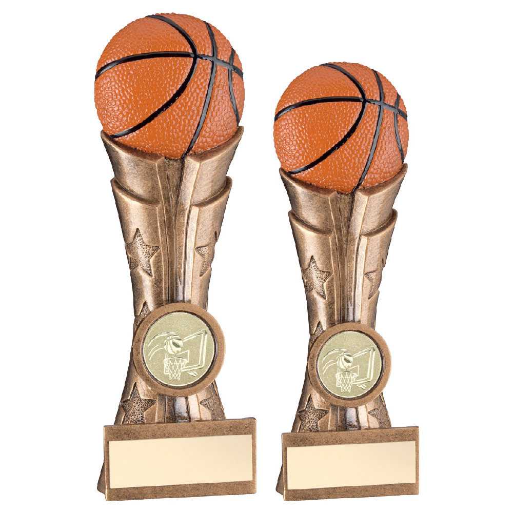 Brz/Pew/Orange Basketball On Fluted Flatback With Plate (1in Centre) by Legacy Outfitters