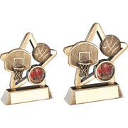 Brz/Gold Basketball Mini Star With Plate (1in Centre) by Legacy Outfitters