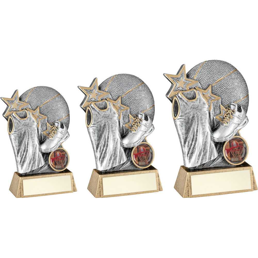Pew/Gold Basketball With Shoe/Shirt On Brz Base With Plate (1in Cen) by Legacy Outfitters