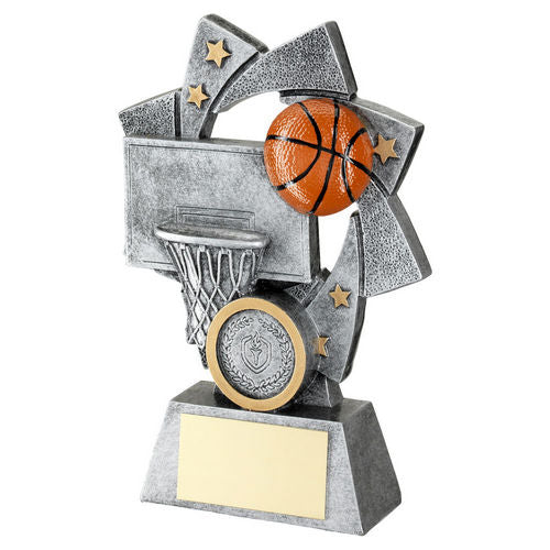 Pew/Gold/Orange Basketball Star Spiral With Plate (1in Centre) - 108mm by Legacy Outfitters