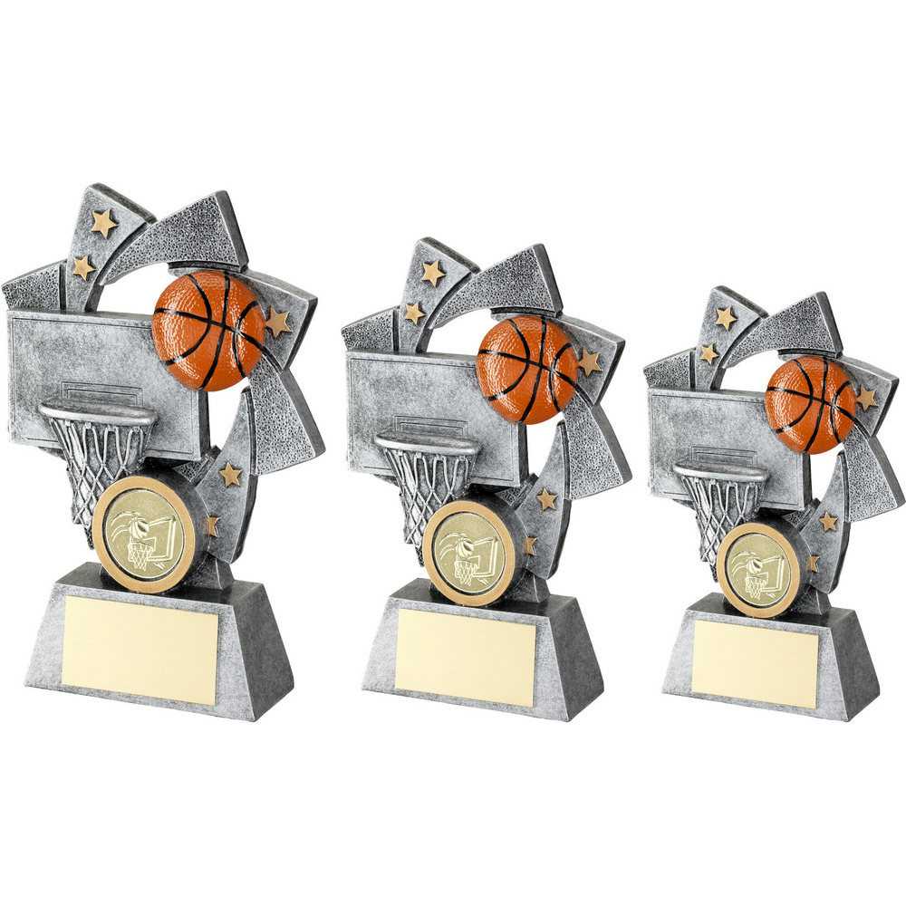 Pew/Gold/Orange Basketball Star Spiral With Plate (1in Centre) by Legacy Outfitters