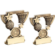 Brz/Gold Basketball Mini Cup With Plate (1in Centre) by Legacy Outfitters