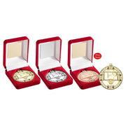 Red Velvet Box And 50mm Medal Basketball by Legacy Outfitters