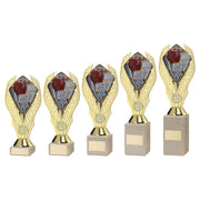 Gold Plastic Holder + Basketball Disc On Cream Marble Trophy (1in Cen) by Legacy Outfitters