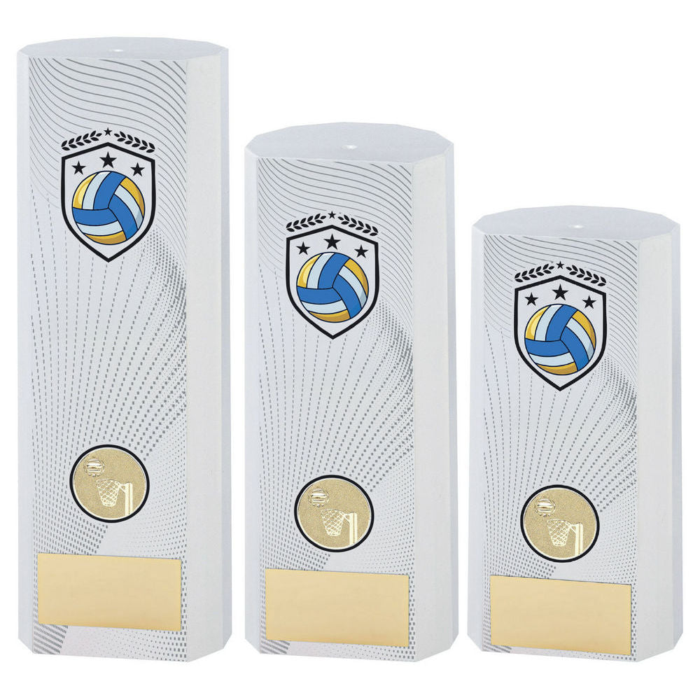 White Plastic Filled Column Netball (1in Cen) by Legacy Outfitters
