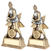Brz/Pew/White Female Netball Figure With Star Back With Plate (1in Cen) by Legacy Outfitters