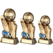 Brz/Gold Flatback Netball Trainers And Ball With Plate (1in Centre) by Legacy Outfitters