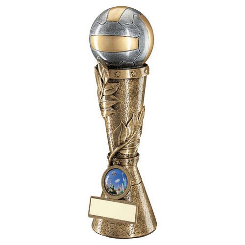 Brz/Pew/Gold Netball Leaf Column With Plate (1in Centre) - 178mm by Legacy Outfitters