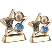 Brz/Gold Netball Mini Star With Plate (1in Centre) by Legacy Outfitters
