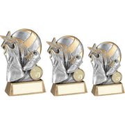 Pew/Gold Netball With Shoe And Dress On Brz Base With Plate (1in Cen) by Legacy Outfitters