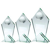 Jade Glass Pointed Plaque With Half Netball And Plate by Legacy Outfitters