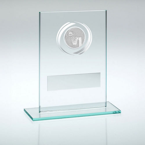 Jade/Silver Glass With Netball Insert And Plate - 83mm by Legacy Outfitters