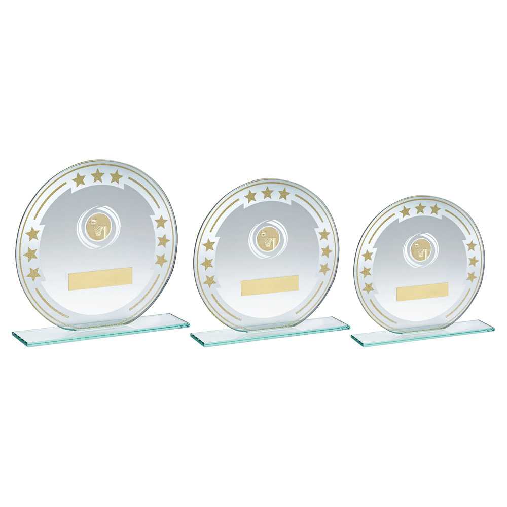 Jade/Silver/Gold Round Glass With Netball Insert And Plate by Legacy Outfitters