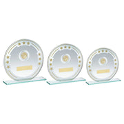 Jade/Silver/Gold Round Glass With Netball Insert And Plate by Legacy Outfitters