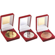 Red Velvet Box And 50mm Medal Netball by Legacy Outfitters