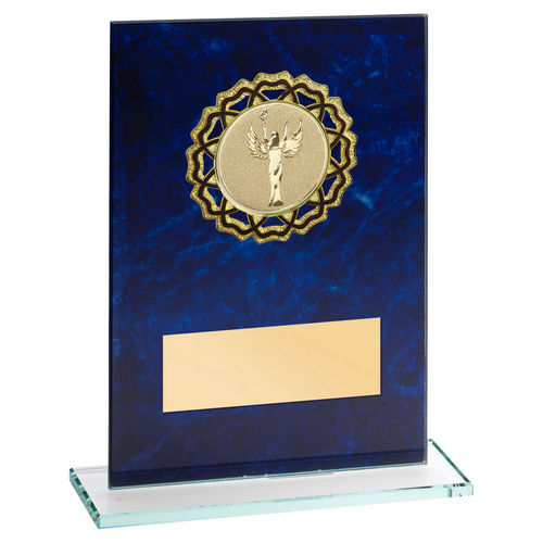 Jade Glass With Blue Marble Backing And Gold/Blk Trim (2in Cen) - 165mm by Legacy Outfitters