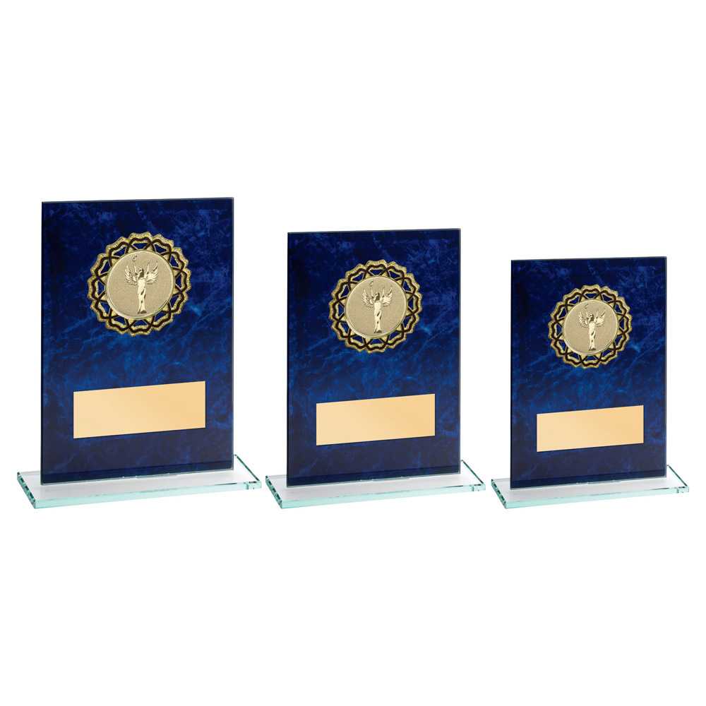 Jade Glass With Blue Marble Backing And Gold/Blk Trim (2in Cen) by Legacy Outfitters