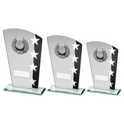 Jade/Blk/Silv Glass Plaque With Silv/Blk Trim Trophy (1in Centre) by Legacy Outfitters