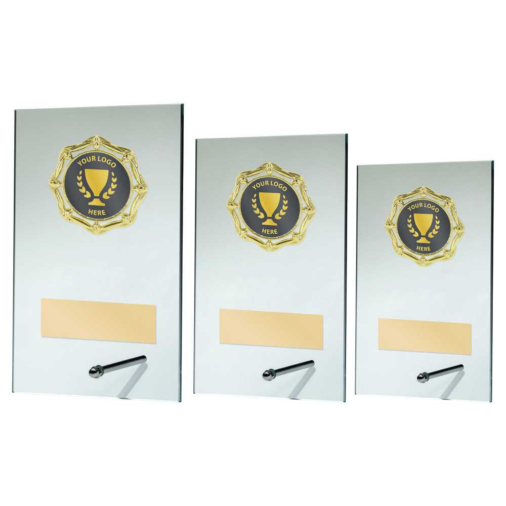 Jade Glass Rectangle Plaque With Gold Trim Trophy (2in Centre) by Legacy Outfitters