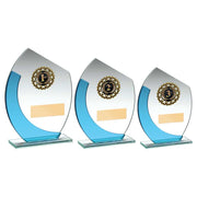 Jade/Blue Glass With Gold Trim Trophy (1in Centre) by Legacy Outfitters
