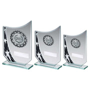 Jade/Blk/Silv Glass Star Plaque With Silv/Blk Trim Trophy - (1in Cen) by Legacy Outfitters