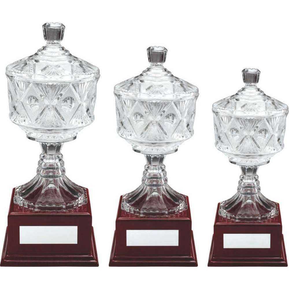 Clear Glass Cup On Wooden Base With Plate by Legacy Outfitters