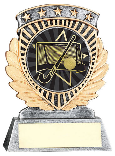 Pew/Gold 5 Star Holder With Vinyl Hockey Insert & Plate - 95mm by Legacy Outfitters