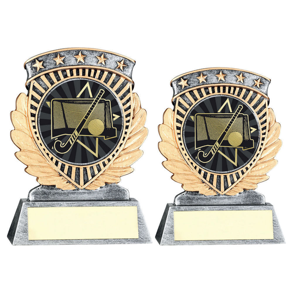 Pew/Gold 5 Star Holder With Vinyl Hockey Insert & Plate by Legacy Outfitters