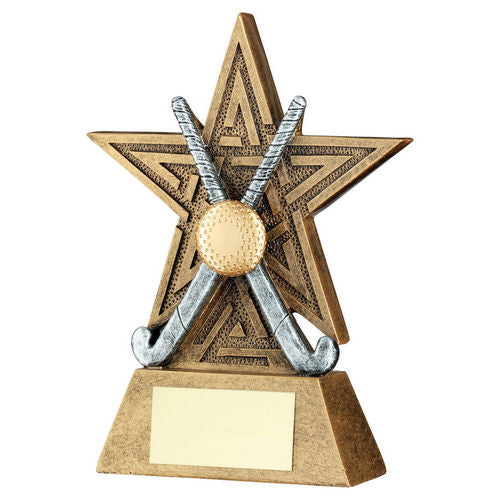 Brz/Pew/Gold Hockey Star Line Series With Plate - 102mm by Legacy Outfitters