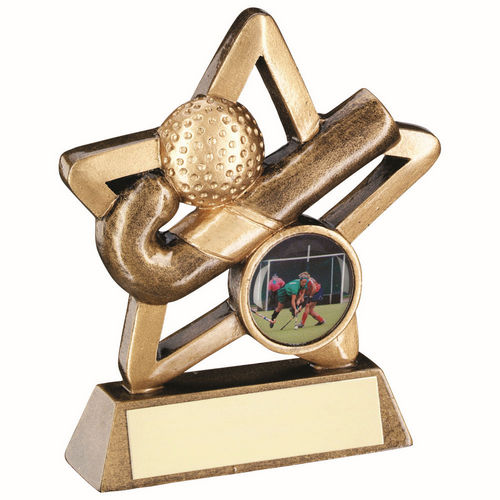 Brz/Gold Hockey Mini Star With Plate (1in Centre) - 95mm by Legacy Outfitters